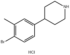 4-(4-bromo-3-methylphenyl)piperidine hydrochloride 结构式