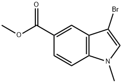 3-溴-1-甲基-1H-吲哚-5-羧酸甲酯 结构式