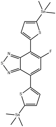 4,7-二(5-三甲基锡噻吩基-2-)-5-氟-2,1,3-苯并噻二唑 结构式