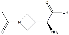 3-Azetidineacetic acid, 1-acetyl-alpha-amino-, (alphaS)- 结构式