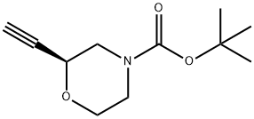 4-Morpholinecarboxylic acid, 2-ethynyl-, 1,1-dimethylethyl ester, (2S)- 结构式