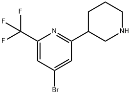 4-Bromo-2-trifluoromethyl-6-(piperidin-3-yl)pyridine 结构式
