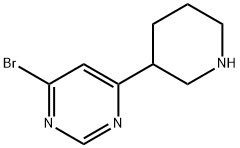 4-BROMO-6-(PIPERIDIN-3-YL)PYRIMIDINE 结构式