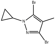 3,5-Dibromo-4-methyl-1-(cyclopropyl)-1H-pyrazole 结构式