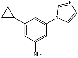 3-Cyclopropyl-5-(1H-imidazol-1-yl)aniline 结构式