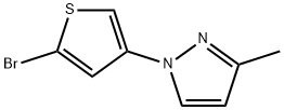 2-Bromo-4-(3-methyl-1H-pyrazol-1-yl)thiophene 结构式