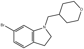 6-Bromo-1-((tetrahydro-2H-pyran-4-yl)methyl)indoline 结构式