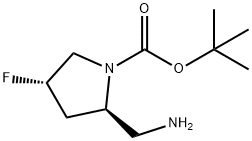 tert-butyl (2R,4S)-2-(aminomethyl)-4-fluoropyrrolidine-1-carboxylate 结构式