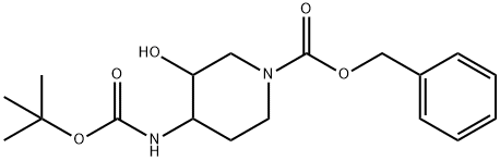 (3S,4S)-benzyl 4-((tert-butoxycarbonyl)amino)-3-hydroxypiperidine-1-carboxylate 结构式