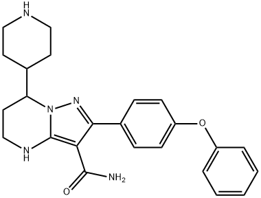 2-(4-phenoxyphenyl)-7-(piperidin-4-yl)-4,5,6,7-tetrahydropyrazolo[1,5-a]pyrimidine-3-carboxamide 结构式