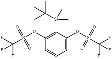 2-叔丁基二甲基硅烷基-1,3-亚苯基双(三氟甲磺酸酯) 结构式