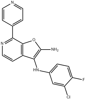 N3-(3-Chloro-4-fluorophenyl)-7-(pyridin-4-yl)furo[2,3-c]pyridine-2,3-diamine 结构式