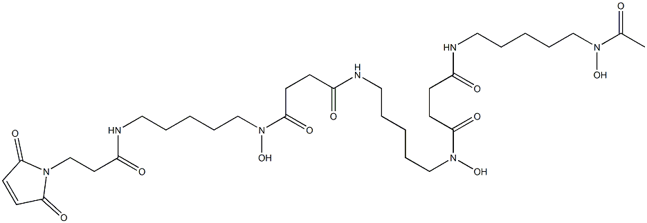 Butanediamide, N4-[5-[[4-[[5-(acetylhydroxyamino)pentyl]amino]-1,4-dioxobutyl]hydroxyamino]pentyl]-N1-[5-[[3-(2,5-dihydro-2,5-dioxo-1H-pyrrol-1-yl)-1-oxopropyl]amino]pentyl]-N1-hydroxy- 结构式