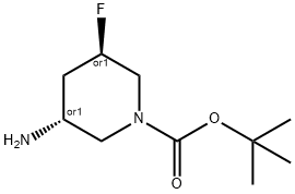 TERT-BUTYL TRANS-3-AMINO-5-FLUOROPIPERIDINE-1-CARBOXYLATE 结构式