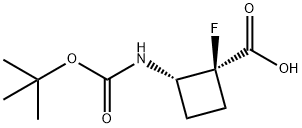 (1S,2S)-2-{[叔丁氧羰基氨基}-1-氟环丁烷-1-甲酸 结构式