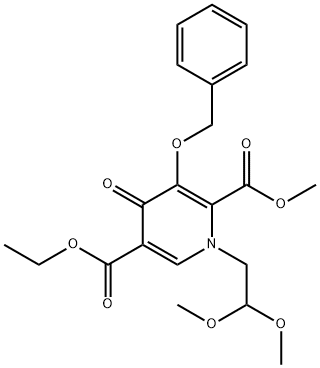 5-ETHYL 2-METHYL 3-(BENZYLOXY)-1-(2,2-DIMETHOXYETHYL)-4-OXO-1,4-DIHYDROPYRIDINE-2,5-DICARBOXYLATE 结构式