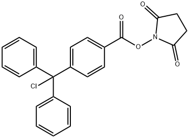 2,5-二氧吡咯烷-1-基 4-(氯二苯基甲基)苯甲酸甲酯 结构式