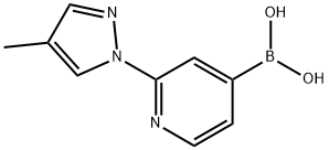 2-(4-Methyl-1H-pyrazol-1-yl)pyridine-4-boronic acid 结构式