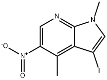 3-IODO-1,4-DIMETHYL-5-NITRO-1H-PYRROLO[2,3-B]PYRIDIN 结构式