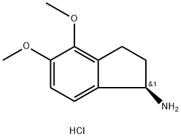 (R)-4,5-二甲氧基-2,3-二氢-1H-茚-1-胺盐酸盐 结构式