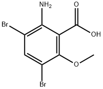 2-AMINO-3,5-DIBROMO-6-METHOXYBENZOIC ACID 结构式