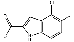 4-氯-5-氟-1H-吲哚-2-羧酸 结构式