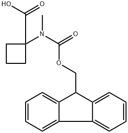 1-((((9H-芴-9-基)甲氧基)羰基)(甲基)氨基)环丁烷-1-羧酸 结构式