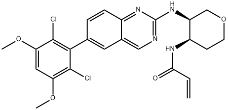 N-((3R,4R)-3-((6-(2,6-dichloro-3,5-dimethoxyphenyl)quinazolin-2-yl)amino)tetrahydro-2H-pyran-4-yl)acrylamide 结构式