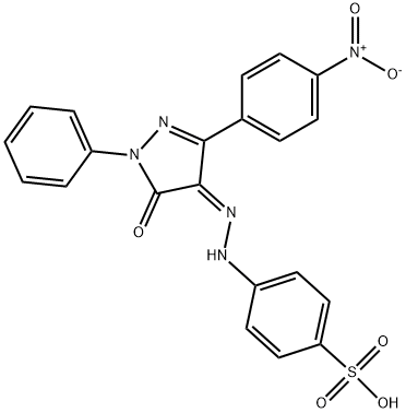 4-{2-[3-(4-nitrophenyl)-5-oxo-1-phenyl-1,5-dihydro-4H-pyrazol-4-ylidene]hydrazino}benzenesulfonic acid 结构式