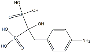 [2-(4-氨基苯基)-1-羟基-1-膦乙基]膦酸 结构式