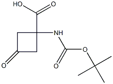 1-{[(tert-butoxy)carbonyl]amino}-3-oxocyclobutane-1-carboxylic acid 结构式