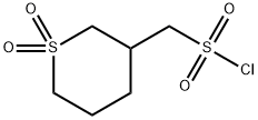 (1,1-dioxidotetrahydro-2H-thiopyran-3-yl)methanesulfonyl chloride 结构式