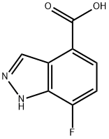 7-氟-1H-吲唑-4-羧酸 结构式