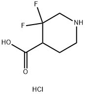 3,3-DIFLUOROPIPERIDINE-4-CARBOXYLIC ACID HCL 结构式