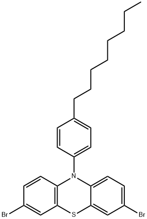 3,7-二溴-10-(4-辛基苯基)-10H-吩噻嗪 结构式