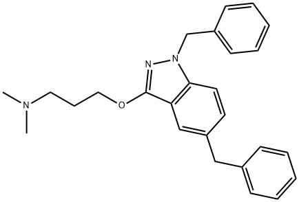1-Propanamine, 3-[[1,5-bis(phenylmethyl)-1H-indazol-3-yl]oxy]-N,N-dimethyl- 结构式