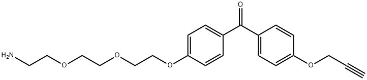 (4-(2-(2-(2-Aminoethoxy)ethoxy)ethoxy)phenyl)(4-(prop-2-yn-1-yloxy)phenyl)methanone 结构式