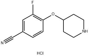 3-氟-4-(哌啶-4-氧基)苯甲腈盐酸 结构式