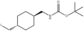 tert-butyl (((1r,4r)-4-(iodomethyl)cyclohexyl)methyl)carbamate 结构式