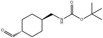 反式-4-[(BOC-氨基)甲基]环己烷甲醛 结构式