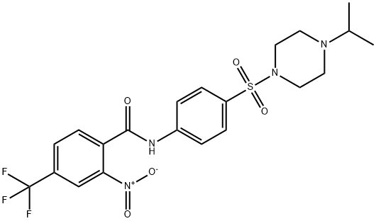 N-[4-[[4-(1-Methylethyl)-1-piperazinyl]sulfonyl]phenyl]-2-nitro-4-(trifluoromethyl)benzamide hydrochloride 结构式