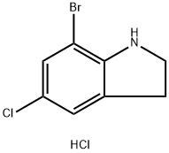 7-溴-5-氯-2,3-二氢-1H-吲哚盐酸盐 结构式
