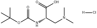 Alanine, 3-(dimethylamino)-N-[(1,1-dimethylethoxy)carbonyl]-, hydrochloride (1:1) 结构式