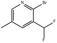 2-溴-3-(二氟甲基)-5-甲基吡啶 结构式