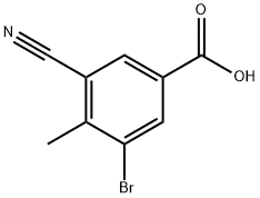 3-溴-5-氰基-4-甲基苯甲酸 结构式