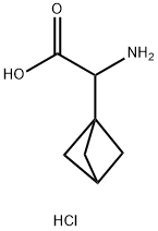 双环[1.1.1]戊烷-1-乙酸,Α-氨基-,盐酸盐(1:1) 结构式