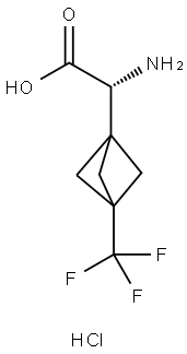 (2R)-2-amino-2-[3-(trifluoromethyl)bicyclo[1.1.1]pentan-1-yl]acetic acid hydrochloride 结构式