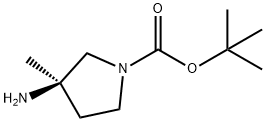 tert-butyl (R)-3-amino-3-methylpyrrolidine-1-carboxylate 结构式