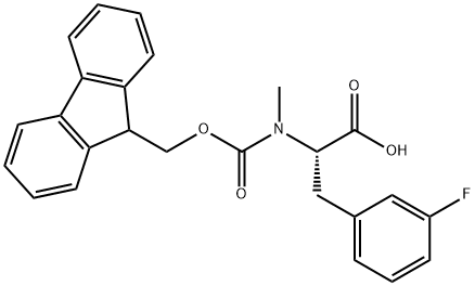 Fmoc-3-fluoro-N-methyl-L-phenylalanine 结构式