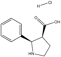 (2R,3S)-2-phenyl-3-pyrrolidinecarboxylic acid hydrochloride 结构式